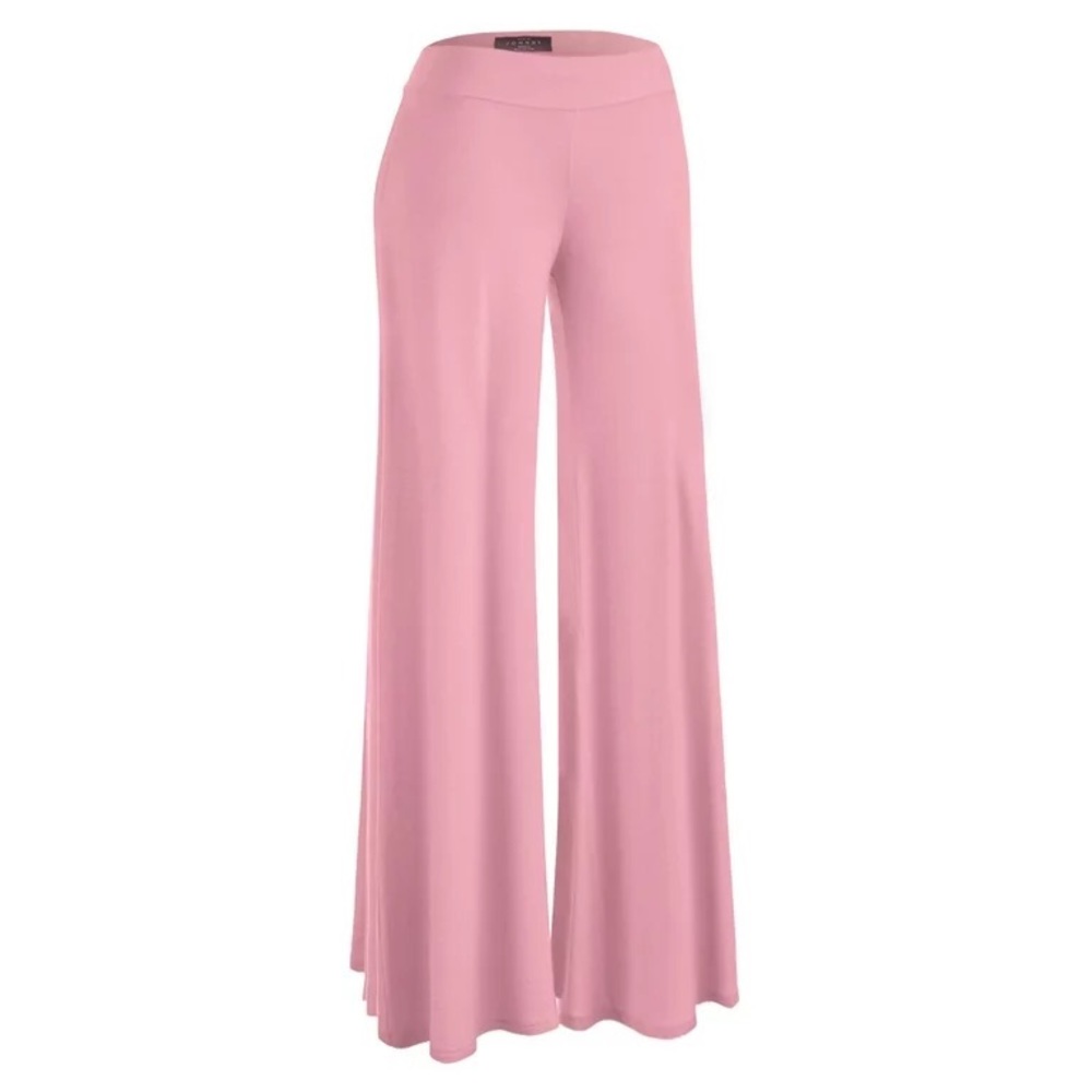 Made by Johnny Women's Solid Casual Comfy Stretchy Wide Leg Palazzo Lounge Pants - Picture 1 of 8